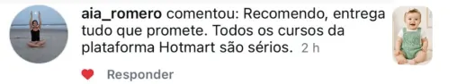 Comentário de aluna